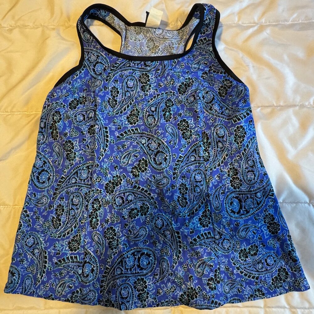 Junonia tankini top, blue paisley, 1x